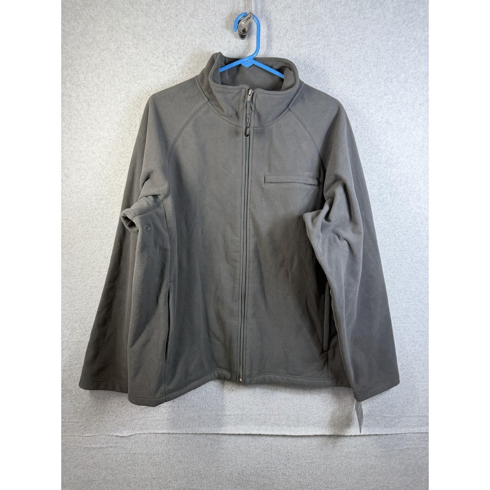 ProSpirit Jacket Mens Large Gray Windproof Fleece Full Zip Pockets Outdoor Trail
